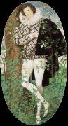Nicholas Hilliard a youth among roses oil